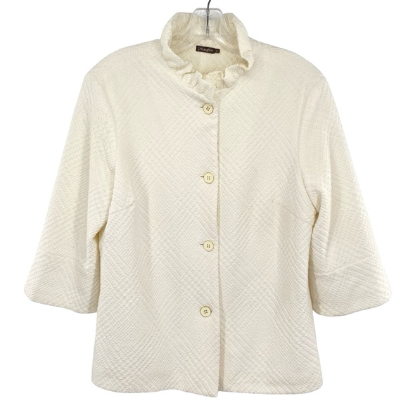 J. McLaughlin Jackets & Blazers - J. McLaughlin Textured Cream Jacket Size Medium